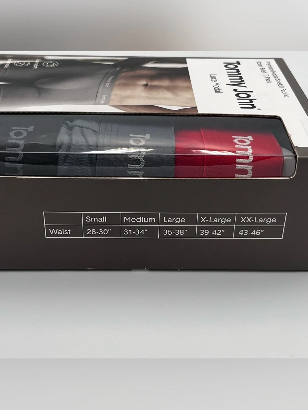 Tommy John Luxe Modal 3-Pack Boxer Briefs - Red, Gray, Black Men’s Size Small